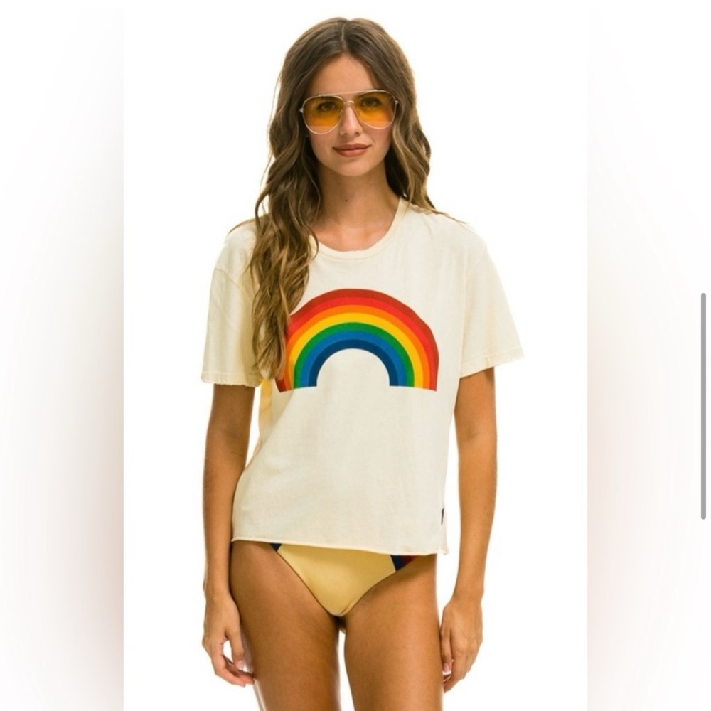 Aviator Nation Big Rainbow Boyfriend Tee